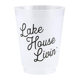 Santa Barbara Design Studio SIPS Drinkware 16-Ounce Frosted Plastic Cups, 8-Count, Lake House
