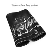 Laptop Mouse Pad Music Symbol Notes On Black Desk Mat With Stitched Edges 31.5X 11.8 Inch Non-Slip Large Keyboard Rubber Writing Table Mat For Office Home