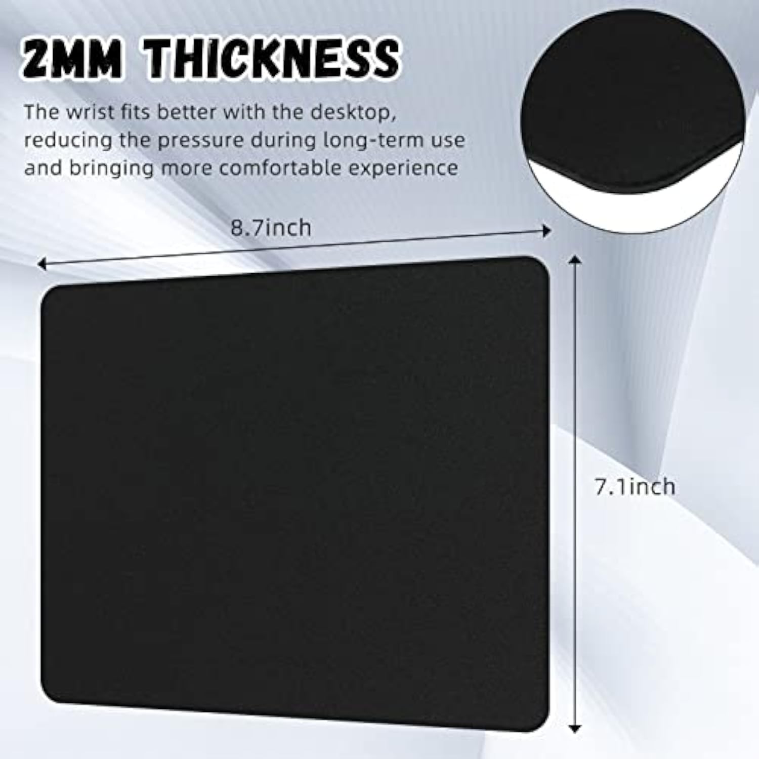 50 Pack Mouse Pad Bulk Computer Mouse Pad Gaming Mousepad For Computers, Laptop, Back To School Office Graduation Gifts With Non Slip Rubber Base(7.09 X 8.66 Inch,Black)