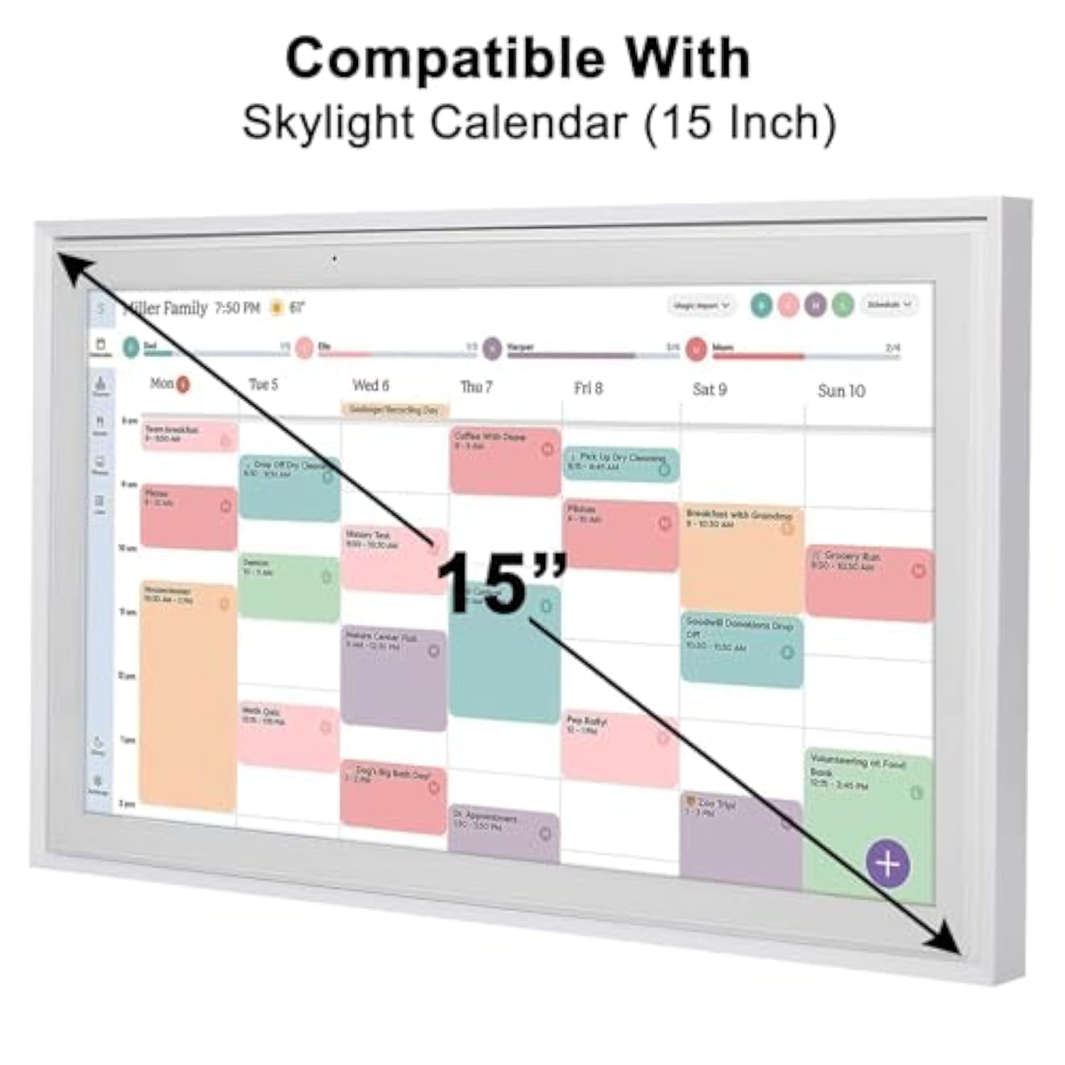 2 Pack Anti Glare Screen Protector Compatible With Skylight Calendar 15 Inch | Calendar Anti-Glare,Clear Touch,Matte Film Skin,Anti-Scratch,Anti-Reflective