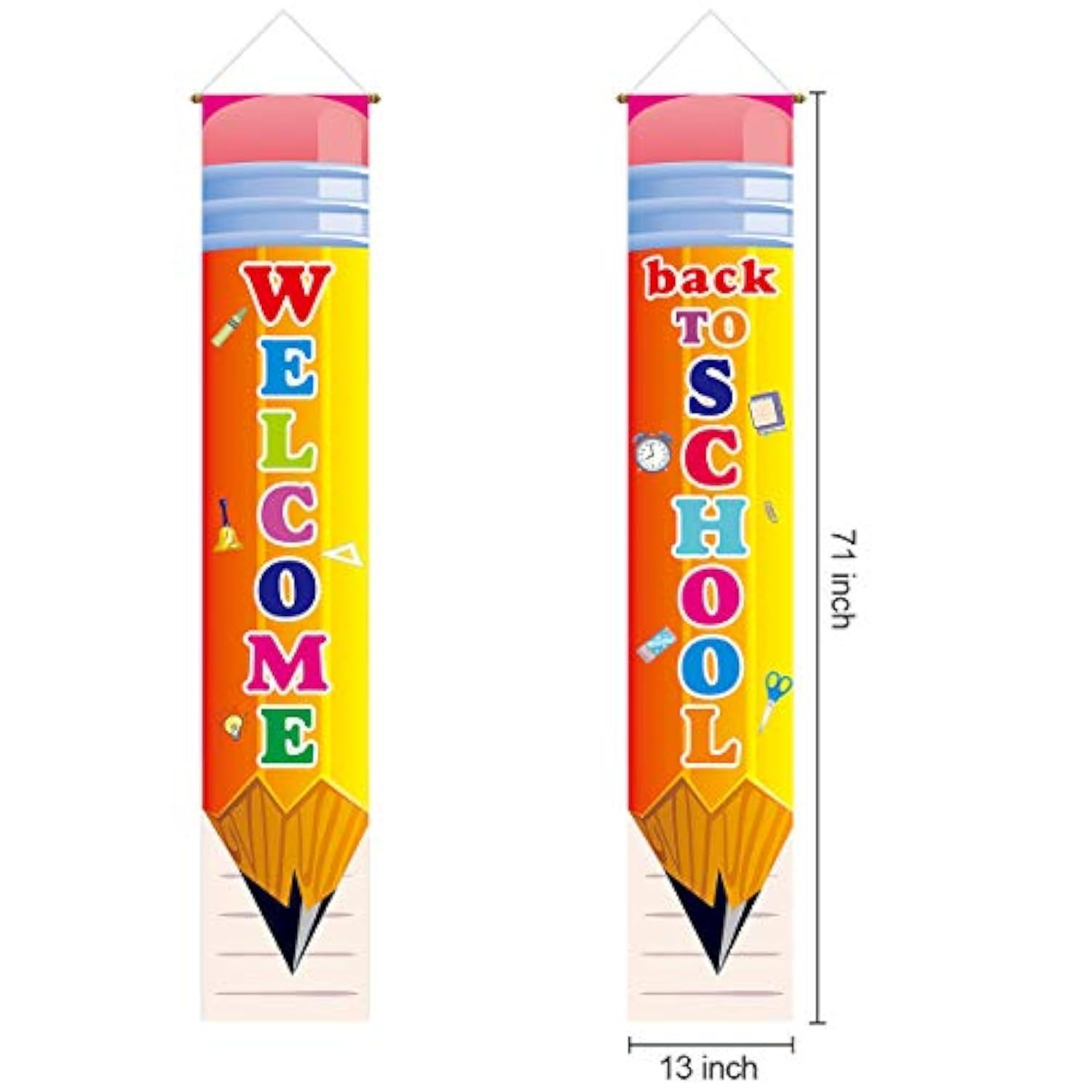 Welcome Back to School 2025 Porch Sign & Hanging Banner Decorations