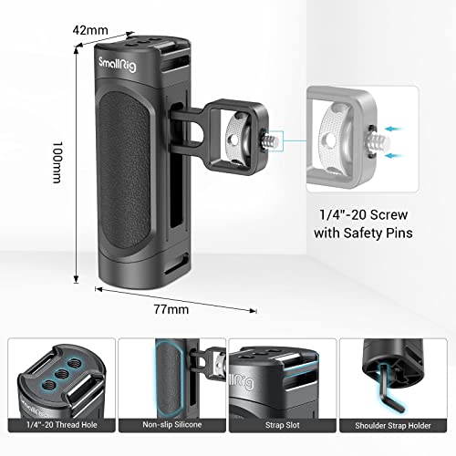 Side Handle for Smartphone Cage Phone Video Rig Lightweight w 1/4 Threads - 2772