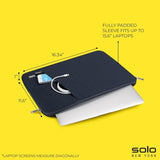 Fully Padded 15.6 Inch Laptop Sleeve W/Scratch Resistant Lining, Lightweight Con