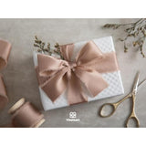 Silk Satin Ribbon 1 Inch X 15 Yard Wooden Spool Champagne Handmade Frayed Ribbon For Gift Wrapping Baby Shower Wedding Bridal Bouquets Holiday Decor 3 Rolls X 5 Yard