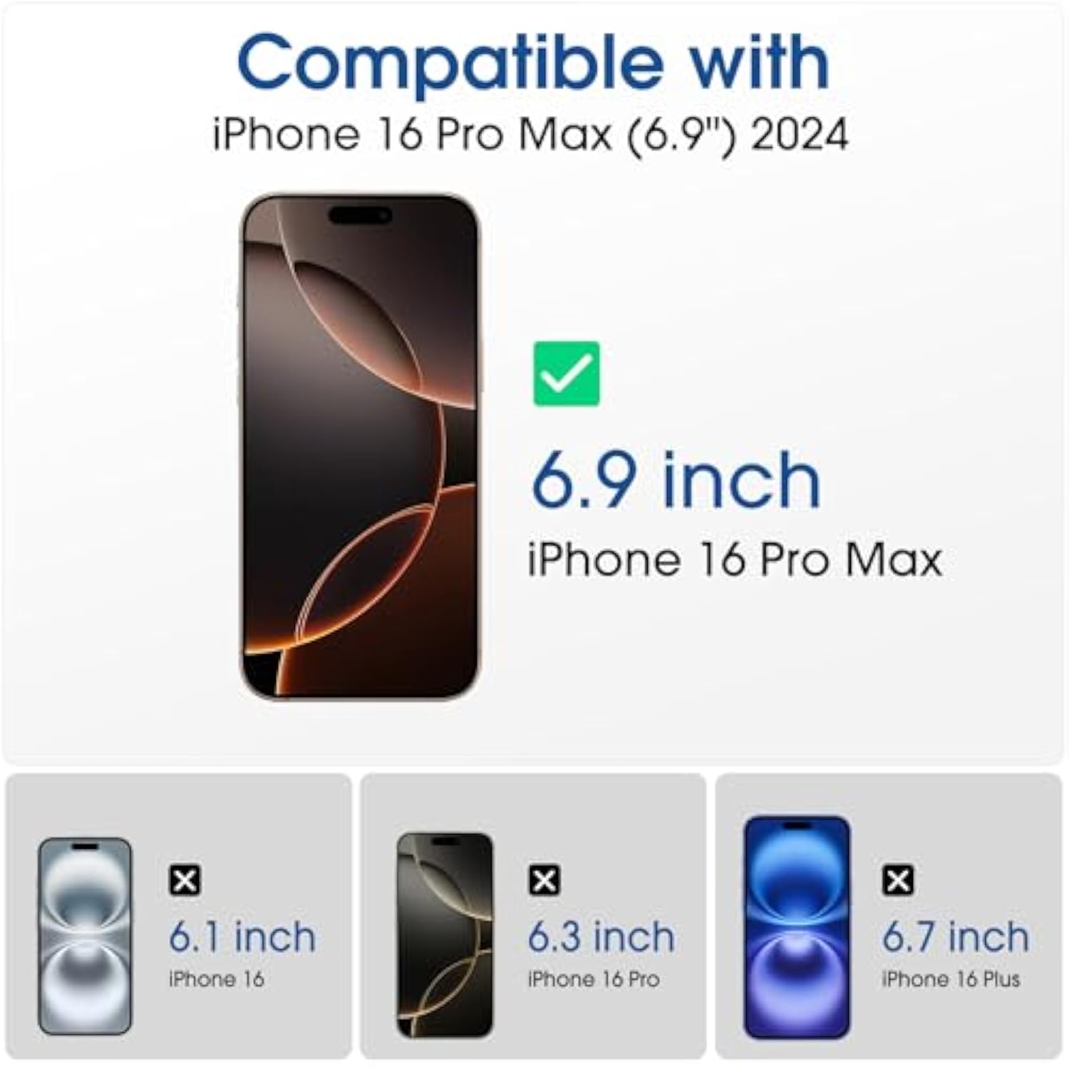 amFilm Auto-Alignment OneTouch for iPhone 16 Pro Max [6.9''] Screen Protector + Camera Lens Protector, Tempered Glass, 30 seconds Installation, Bubble Free, Case Friendly, Anti-Scratch [2+2 Pack]