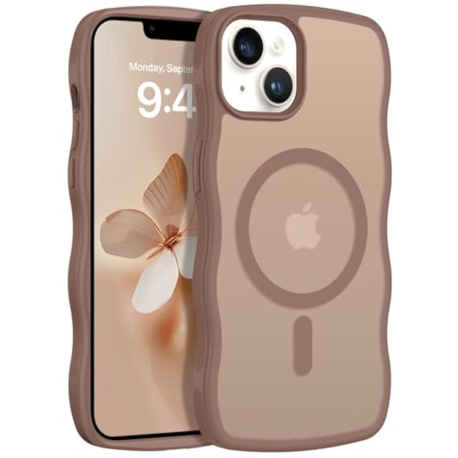 Magnetic For Iphone 13 Mini Case,Curly Wavy Translucent Frosted [Compatible With Magsafe] Slim Anti-Slip Protective Phone Cover Case For Iphone 13 Mini 5.4",Desert Titanium
