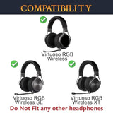 Ear Pads Replacement For Corsair Virtuoso Rgb Wireless Xt Se Gaming Headset, Earpads Cushions With Protein Leather, High-Density Noise Isolation Foam, Added Thickness - White
