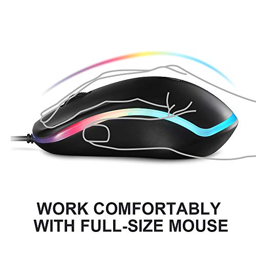 Fc112 Usb Optical Wired Computer Mouse With Easy Click For Office And Home, 1000Dpi, Premium And Portable,Compatible With Windows Pc, Laptop, Desktop, Notebook (Black)