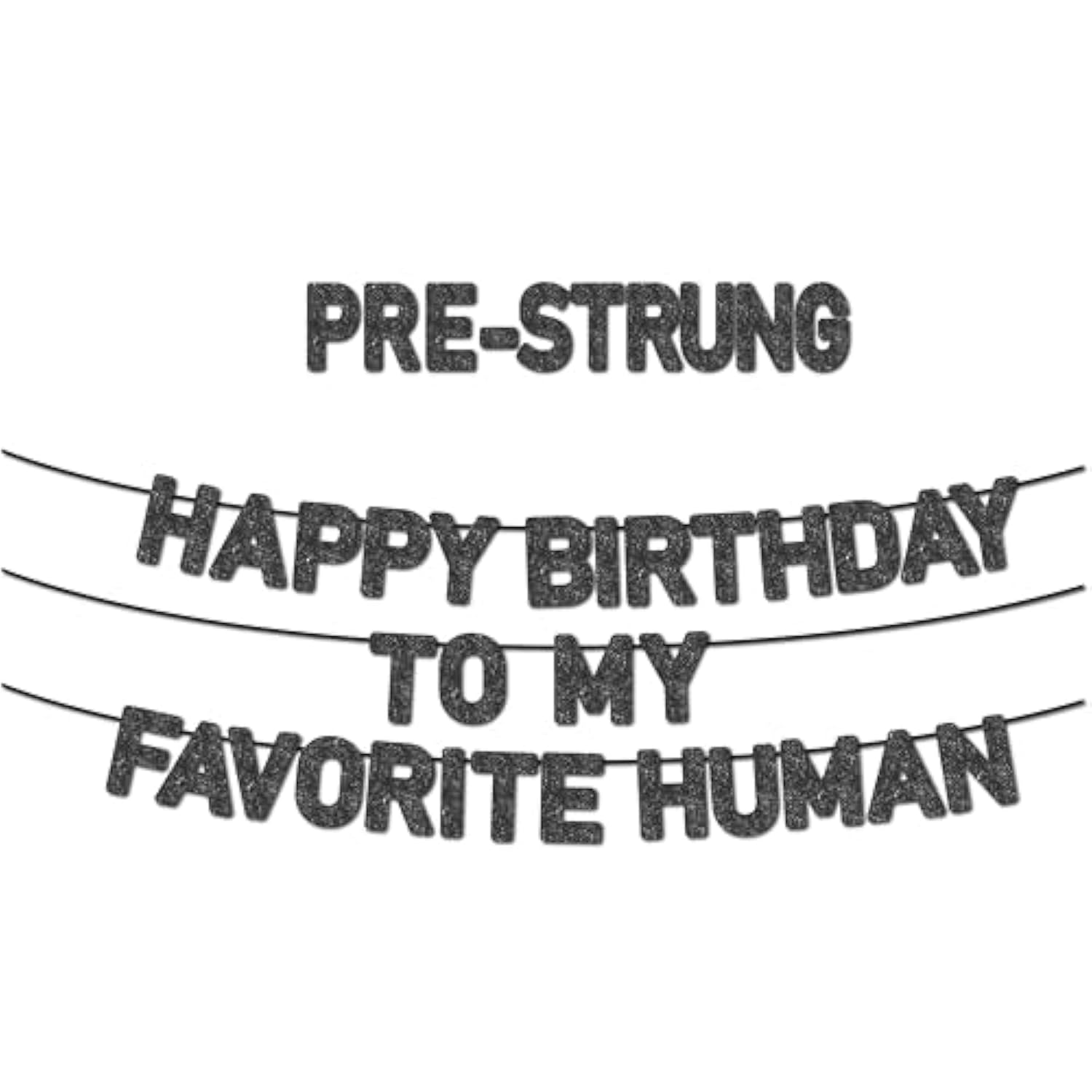 Pre-Strung Happy Birthday To My Favorite Human Banner,Husband Wife Father Mother Son Daughter Birthday Party Supplies, Ideas, Gifts And Decorations,