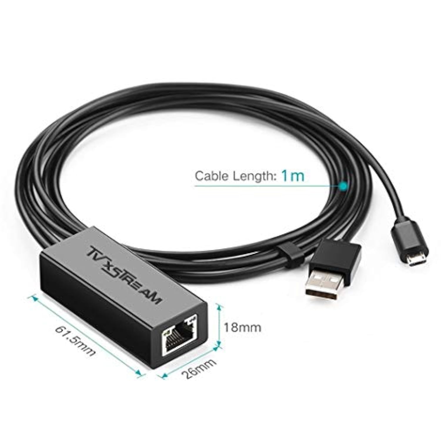 Usb Ethernet Adapter (Grey) For Firesticks (Gen 2 And 4K Versions) Chromecast