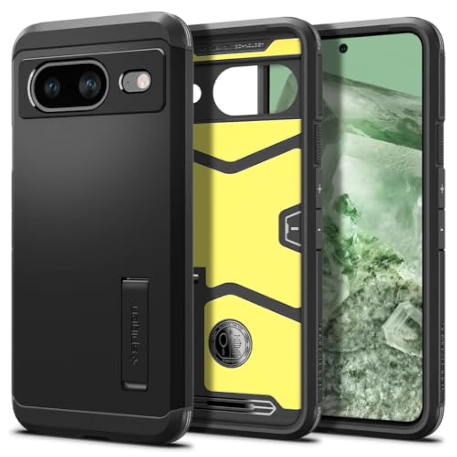 Spigen Tough Armor Designed for Pixel 8 Case (2023) [Kickstand] [Military-Grade Protection] - Black
