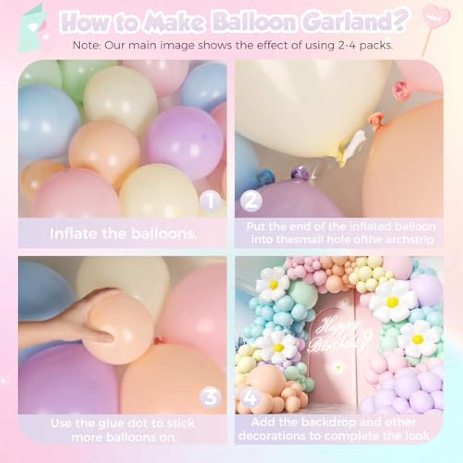 Daisy Pastel Balloon Garland Kit 171Pcs Pastel Macaron Balloon Arch Kit With Daisy Flower Balloons For Birthday Baby Shower Boho Mothers Day Spring Daisy Floral Theme Party Decorations