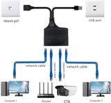 Ethernet Splitter 1 To 4 High Speed, Rj45 Network 1 To 4 Port Ethernet Adapter Splitter [4 Devices Simultaneous Networking],1000Mbps Extension Connector For Cat5/5E/6/7/8 Cable
