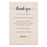 Thank You Table Place Setting Cards (Set Of 50) Made In Usa - 4X6 Large, Rustic Kraft Tan, Wedding, Party, Retirement, Graduation, Birthday, Baby Shower, Bridal, Engagement, Anniversary