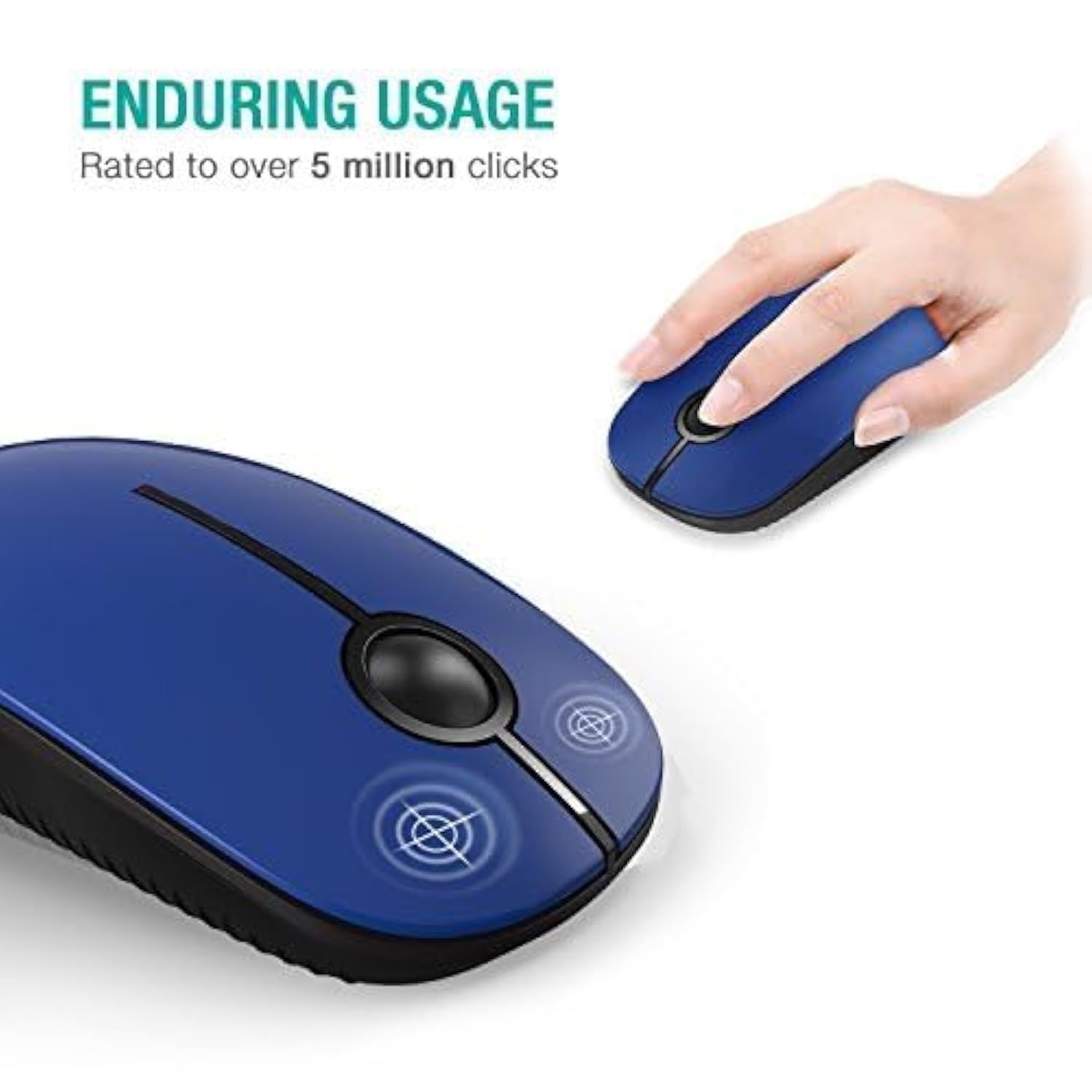 Wireless Mouse, 2.4G Slim Portable Computer Mice With Nano Receiver For Notebo
