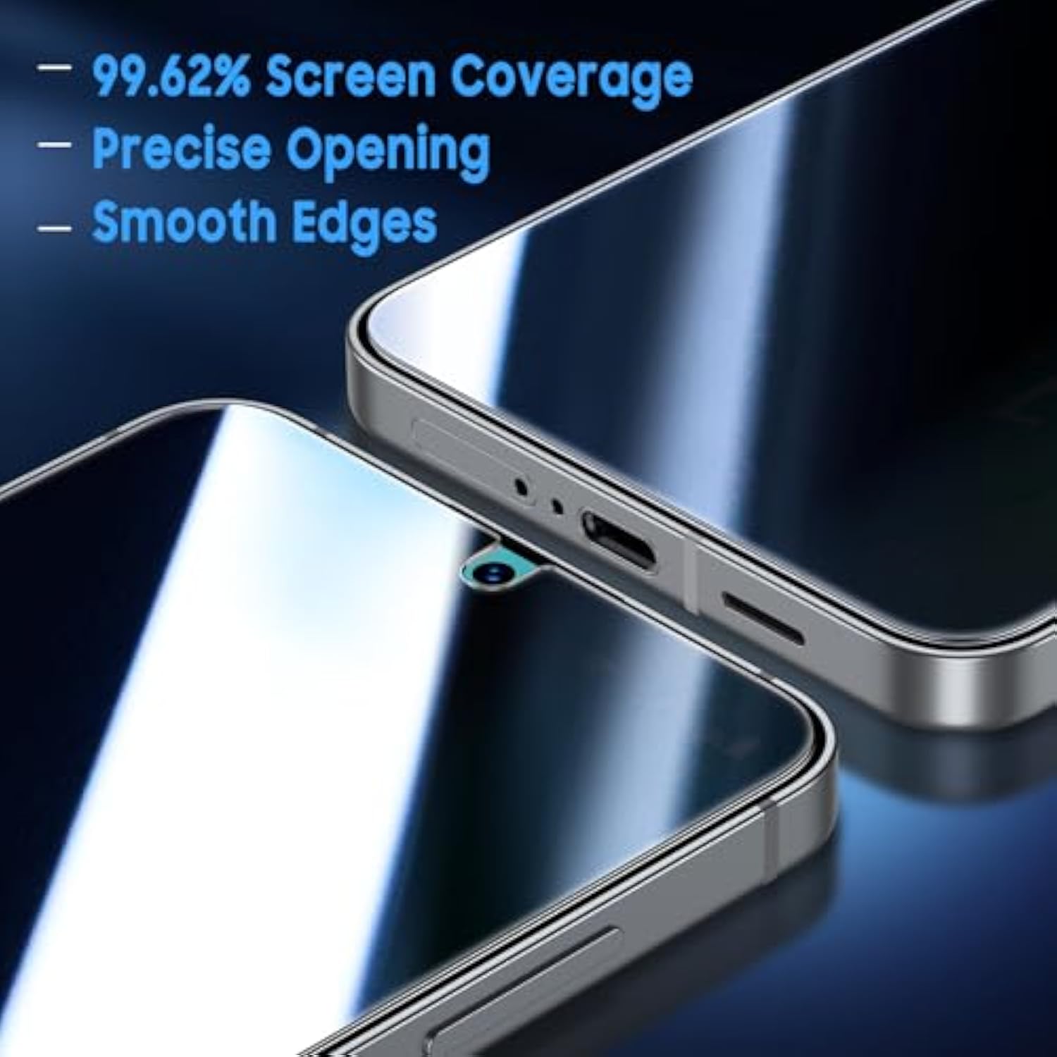 2-Pack Privacy Screen Protector for Samsung S24/S25, Anti-Spy, Fingerprint Support, Auto Align