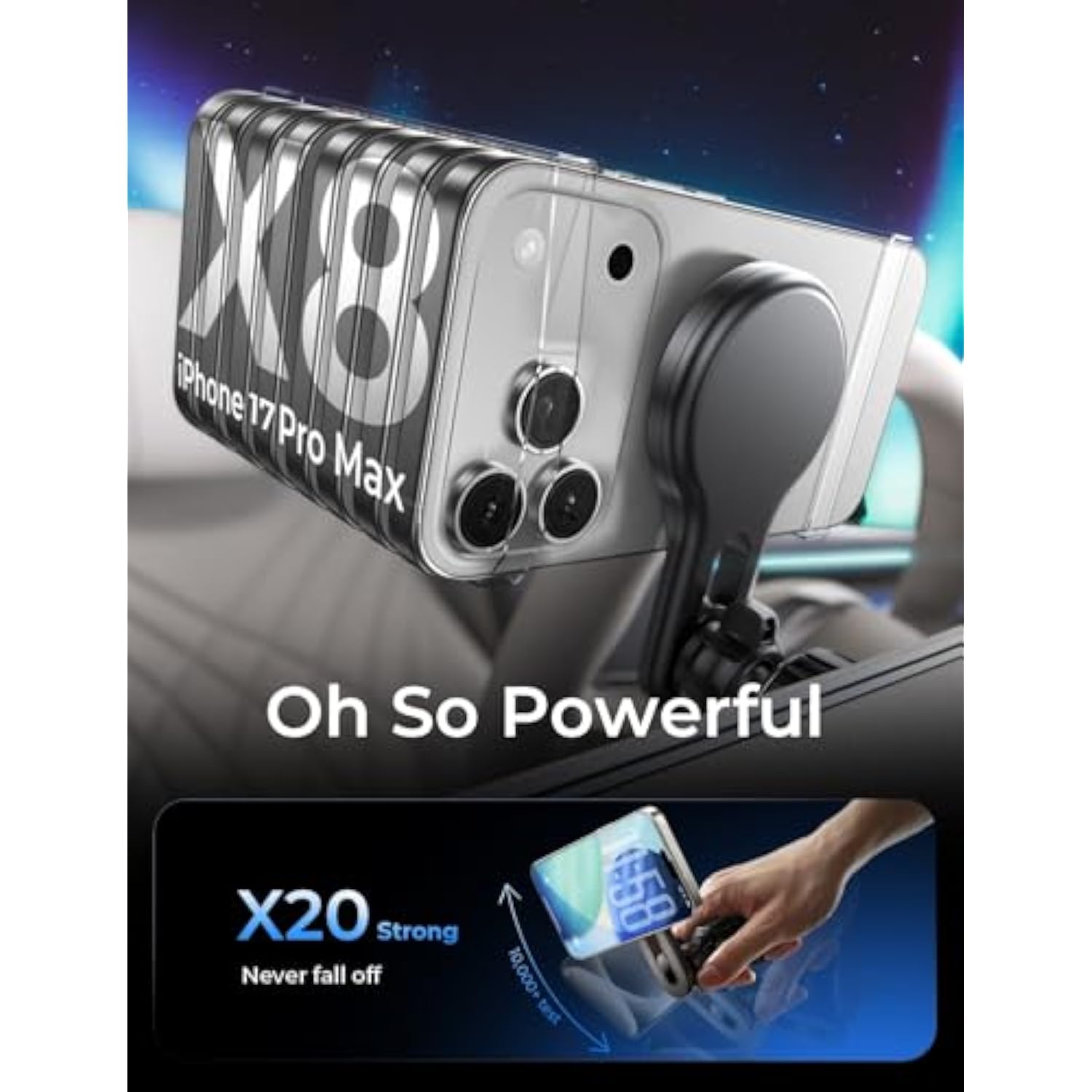 15W MagSafe Car Mount Charger with Long Arm, Wireless for iPhone 15/14/13/12