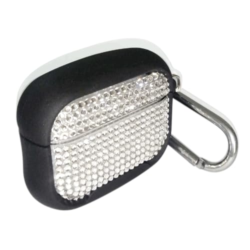 Bling Rhinestone Case For Airpods Pro With Metal Keychain,High Quality Hand Glued Diamond Soft Silicone+Hard Pc Protective Cover, Compatible With Apple Airpods Pro 2Nd/1St Generation Case