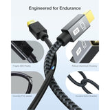 Mini Displayport To Hdmi Adapter, Mini Dp(Thunderbolt) To Hdmi Adapter, Gold-Plated Braided,Thunderbolt 2 To Hdmi Compatible With Air/Pro, Microsoft Surface Pro/Dock, Monitor, Projector