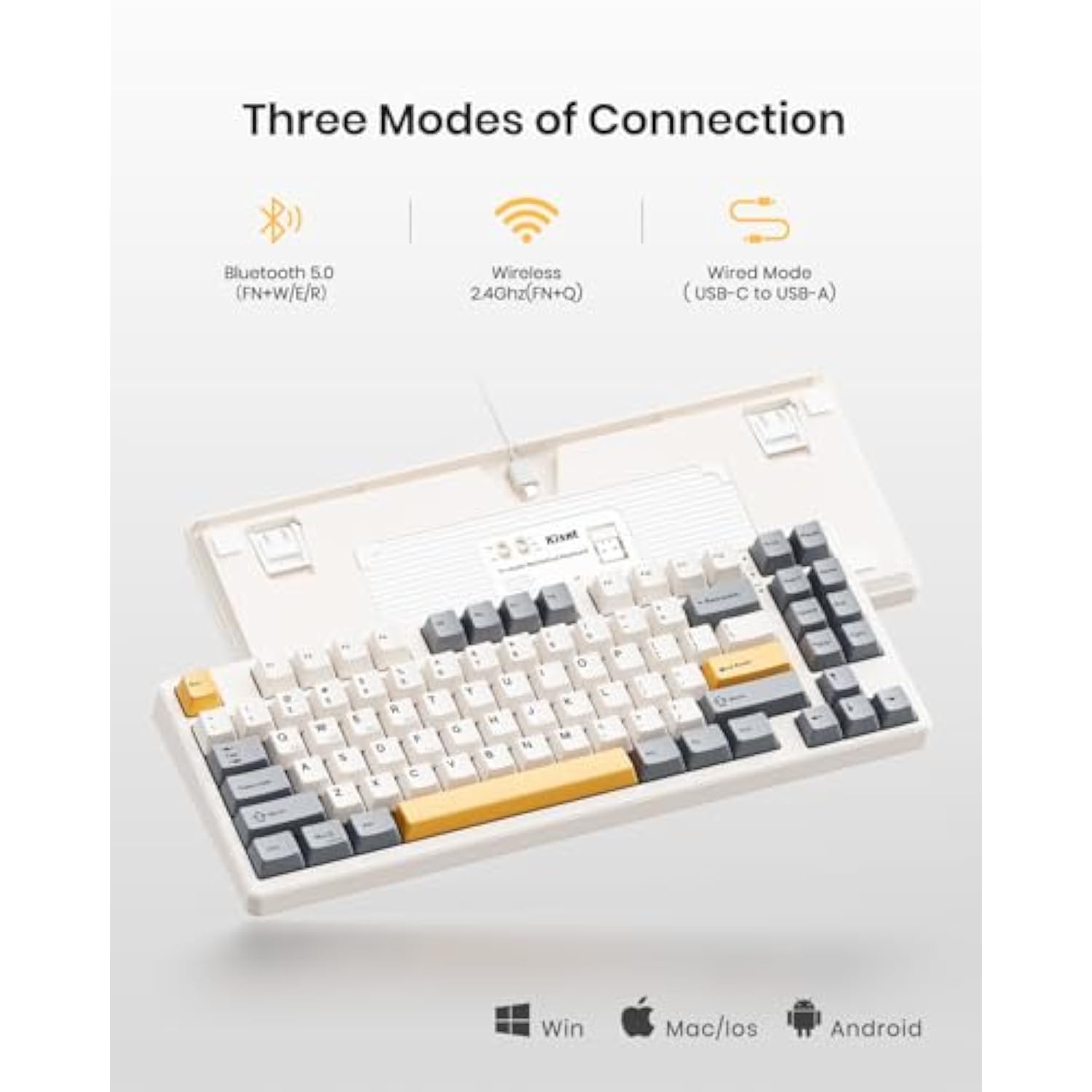 Wireless Mechanical Keyboard,Gasket Mounted With Creamy Sound,Bluetooth/2.4Ghz/Usb-C,Custom Hot Swappable,Rgb Backlit,75% Compact Layout For Gaming/Typing/Win/Mac/Pc (Retro Beige,Linear Switch)
