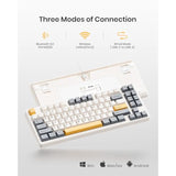 Wireless Mechanical Keyboard,Gasket Mounted With Creamy Sound,Bluetooth/2.4Ghz/Usb-C,Custom Hot Swappable,Rgb Backlit,75% Compact Layout For Gaming/Typing/Win/Mac/Pc (Retro Beige,Linear Switch)