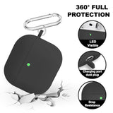 Protective Case for 4th Gen AirPods, Black - Durable Earbuds Case with Keychain