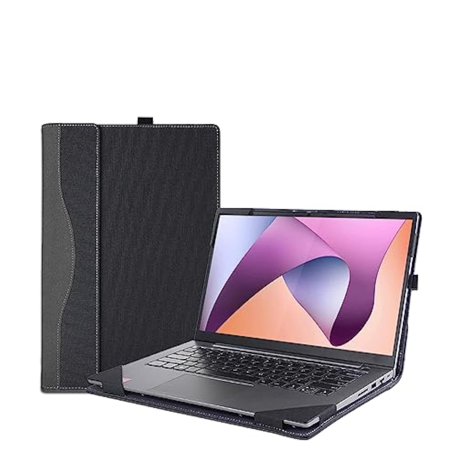 2023 Laptop Case Cover For 14-Inch Lenovo Ideapad Flex 5 14Alc7 14Iau7 14Iru8 14Abr8 Notebook Sleeve,Pu Leather 2 In 1 Laptop Protective Bag With Pen Holder And Heat Dissipation Hole (Dark Grey)