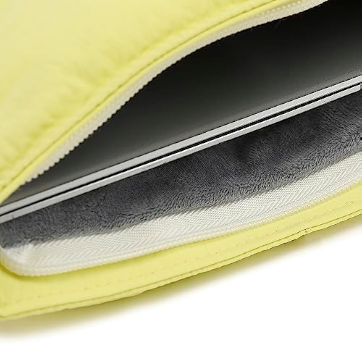 Puffy Laptop Sleeve 13 Inch 13.5 Inch, Quilted Puffer Laptop Case For Women, Pillow Case Compatible For 12.9 Inch,Macbook Pro Air 13", 13.5 Inch And 12.5 Inch-13.3 Inch Laptop (Yellow)