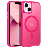 For Iphone 13 Mini Phone Case, Iphone 13 Mini Case [Compatible With Magsafe] Translucent Matte Magnetic Slim Thin Shockproof Women Men Protective Cases Cover 5.4" 2021, Hot Pink
