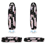 MOSISO Laptop Shoulder Bag Compatible with MacBook Air 15 inch M4 A3241 M3 A3114 M2 A2941/Pro 16 M4 M3 M2 M1 2025-2019, 15-15.6 inch Notebook, Peony Sleeve with Adjustable Depth at Bottom, Black