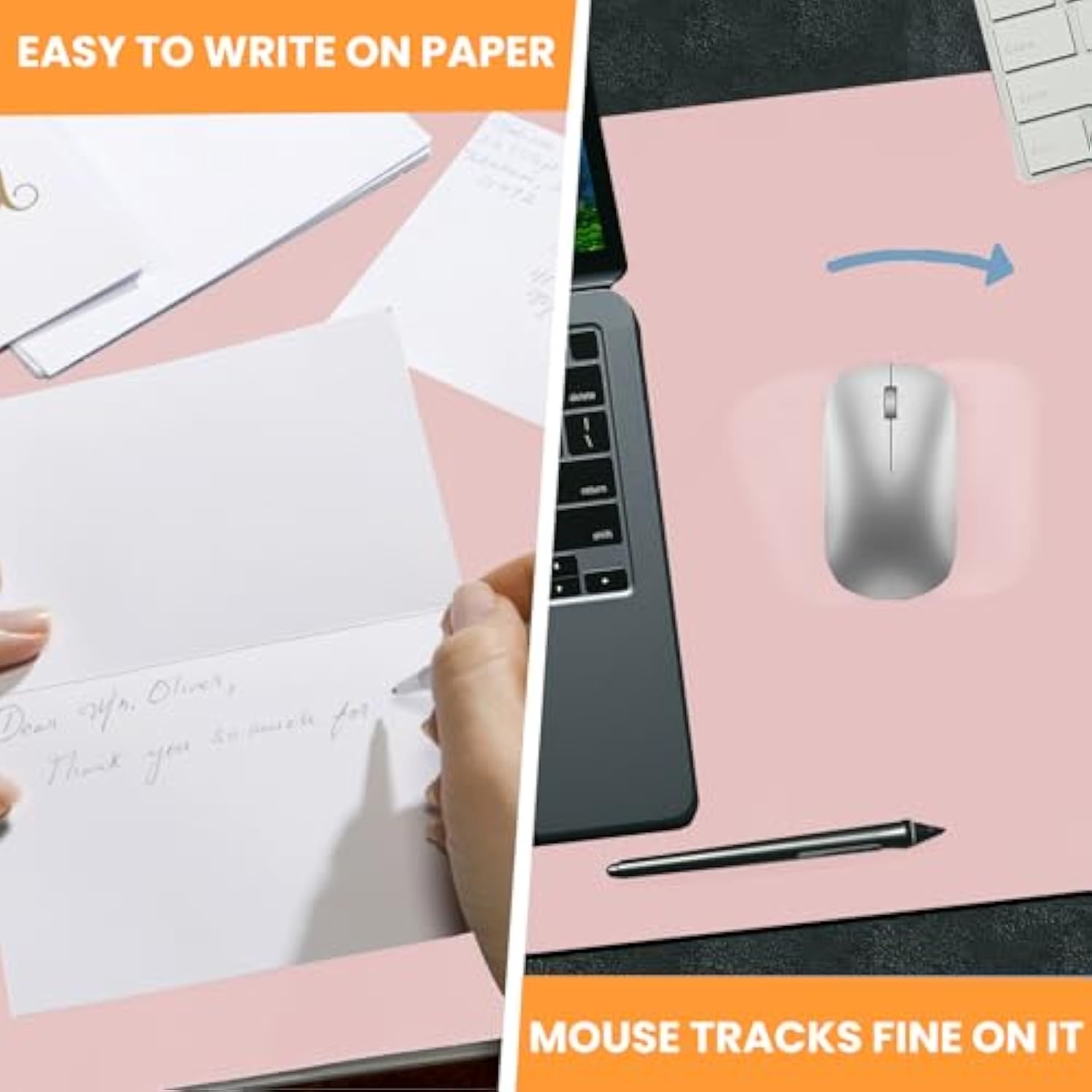 Desk Mat Wireless Charging Mouse Pad Large 32X16 Journey Desk Pad Mat With Wireless Charger Waterproof Pink Leather Computer Mat With Phone Charger Mousepad Non-Slip For Keyboard And Mouse