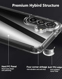 Case for  Galaxy A37 5G + Screen Protector Tempered Glass - Crystal Clear Phone Case Hard Back + Soft TPU Bumper Hybrid Shockproof Cover for