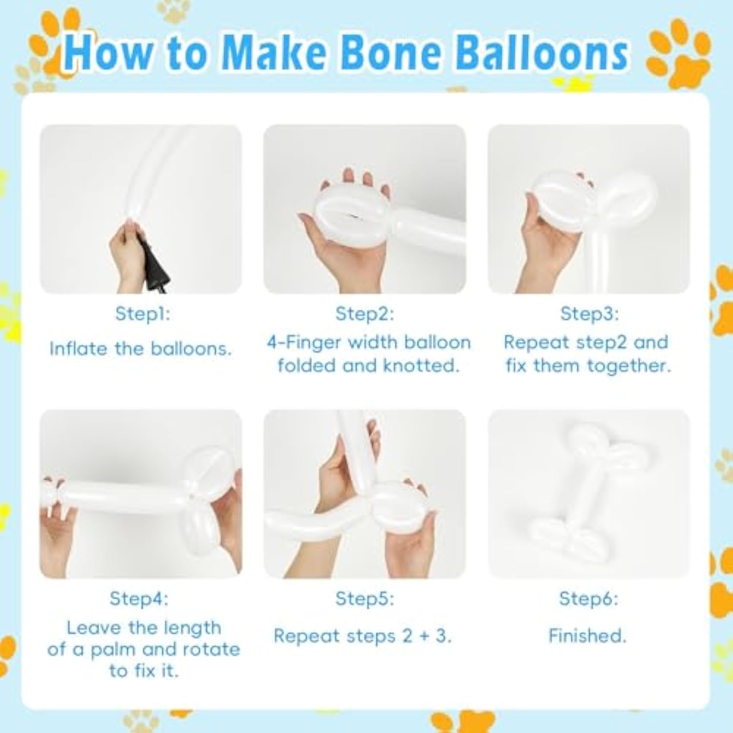 152PCS Paw Print Balloon Arch Kit with Dog Bone Foil Balloons for Baby Shower