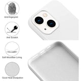 Designed For Iphone 14 Case, Silicone Ultra Slim Shockproof Phone Case With Soft Anti-Scratch Microfiber Lining, [Enhanced Camera Protection] 6.1 Inch (White)