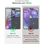 Spartan Case For Motorola Moto Razr 2024,[Kickstand][Hinge Protection][20Ft Mil-Grade Drop Tested], Full-Body Rugged Shockproof Protective Cover With Kickstand, Metallic Gun Metal