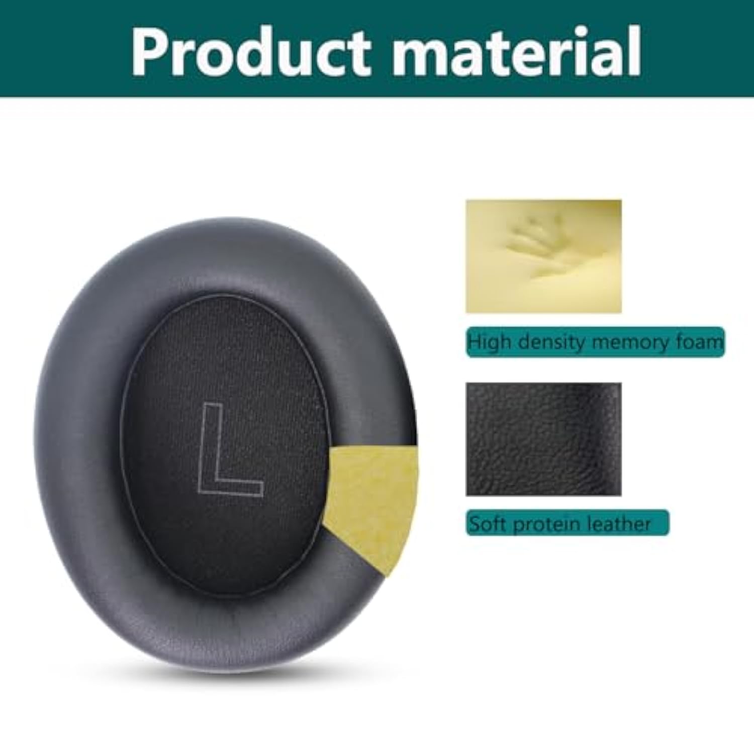 Lifeq10/ Q10 Bt/Life 2 Neo Replacement Ear Cushions, Made Of Protein Leather And Memory Foam?Compatible With Anker Soundcore Lifeq10 / Q10Bt Bluetooth Headphone Pads (Black)