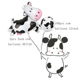 100 Pcs Cow Print Balloons, 2 Pcs Big Cow Balloons 12 Inch Cow Balloon Children'S Party Cowboy Theme Birthday Party Girl'S First Birthday Granary Farm Animal Theme Party Decorative Supplies