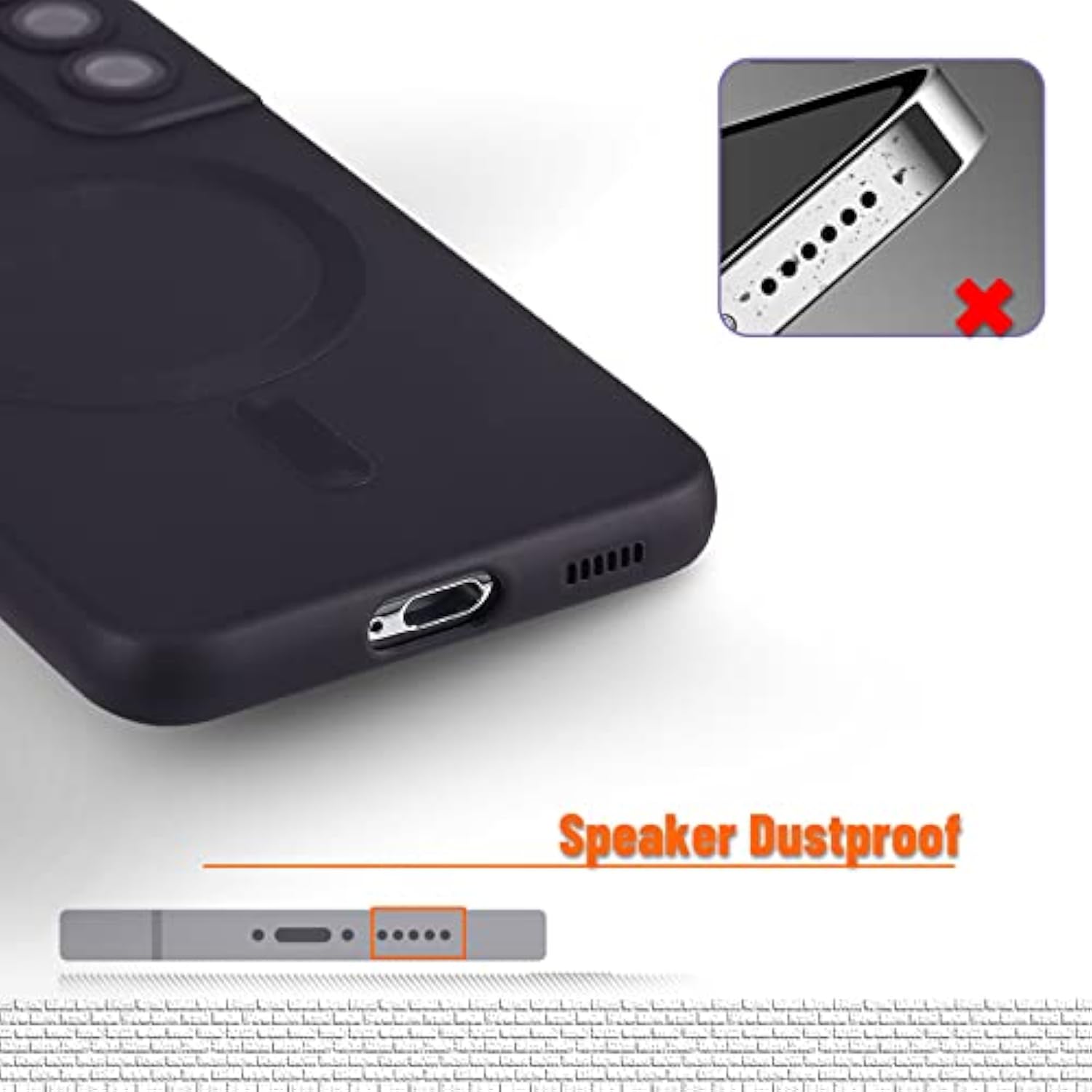 Magnetic For Samsung Galaxy S21 Fe Case,Soft Silicone Samsung Galaxy S21 Fe Phone Case With Camera Protection,Anti-Scratch Samsung Galaxy S21 Fe Case Compatible With Magsafe, Black