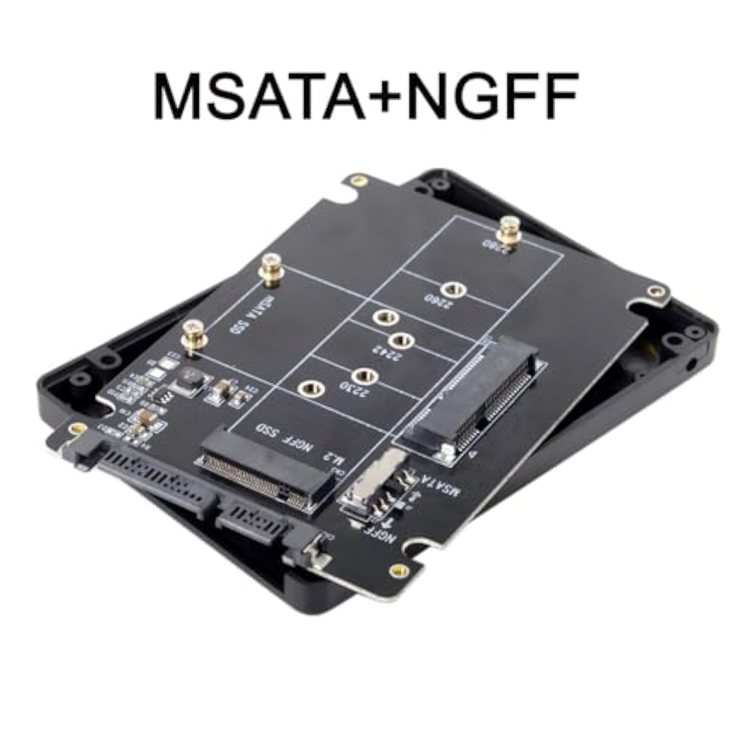 Xiwai Combo M.2 NGFF B-Key & mSATA SSD to SATA 3.0 Adapter Converter Case Encl