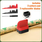 2-Pack Wrapping Paper Cutter With Wheels | Straight Line Gift Wrap Cutter For Birthday And Christmas, Fits Various Rolls And Papers, Includes 2 Replaceable Blades (Black & Red)