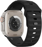 Sport Bands for  Watch Ultra 3 2 1 Band 49mm 46mm 45mm 44mm 42mm Women Men,Rugged Wide Silicone Waterproof Wristbands with Metal Adapter Strap