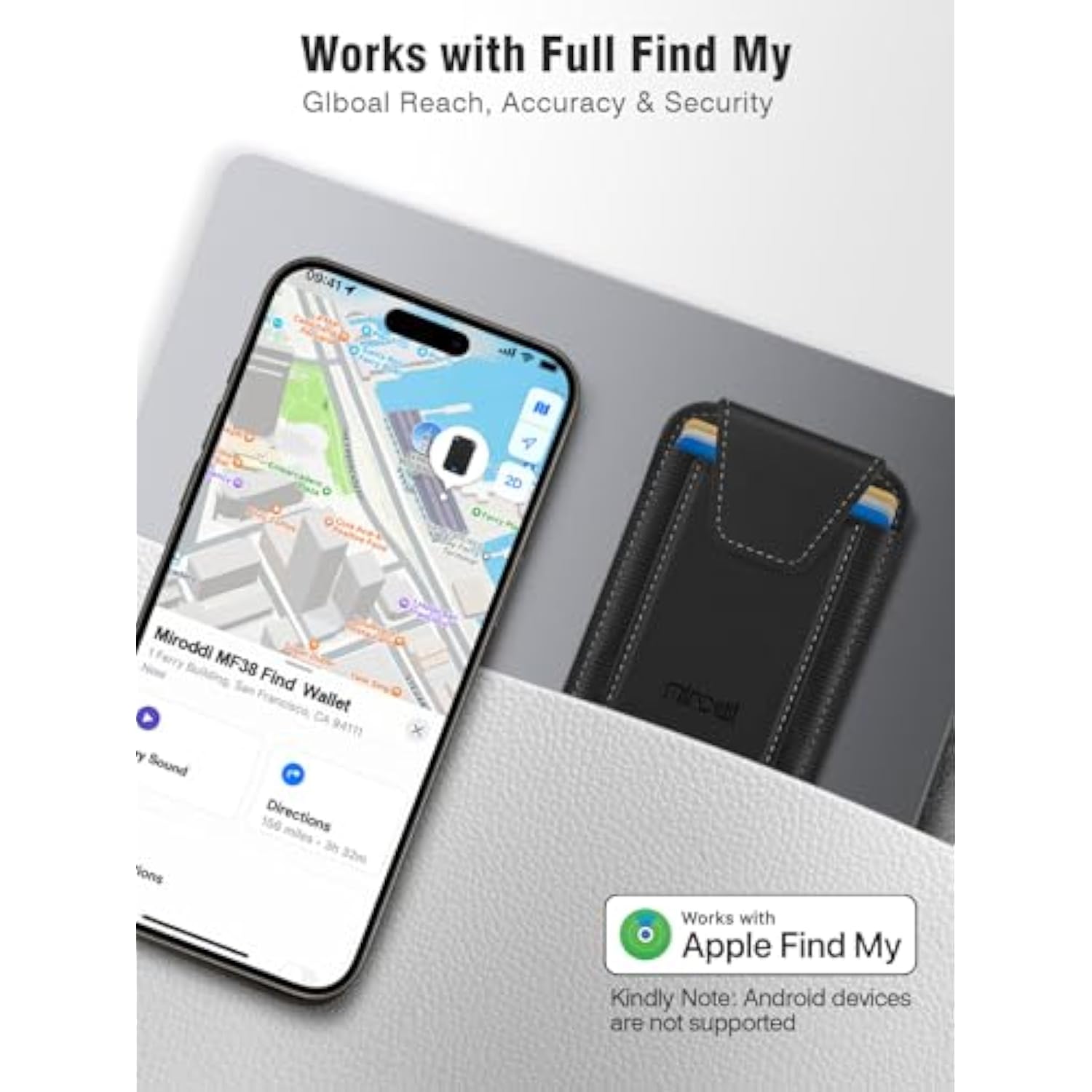For Magsafe Wallet With Find My Functionality, Stronger Magnetic Phone Wallet For Iphone 15/14/13/12 Series, Trackable Magnetic Card Holder With Privacy Flap, Rfid Blocking, Fit 7 Cards, Black