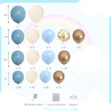Dusty Baby Blue Balloon Arch Garland Kit, Different Sizes 18 12 10 5 Inch Pastel Baby Blue Slate Fog Ivory White Metallic Gold Balloons For Men Boy Baby Shower Birthday Wedding Party Supplies