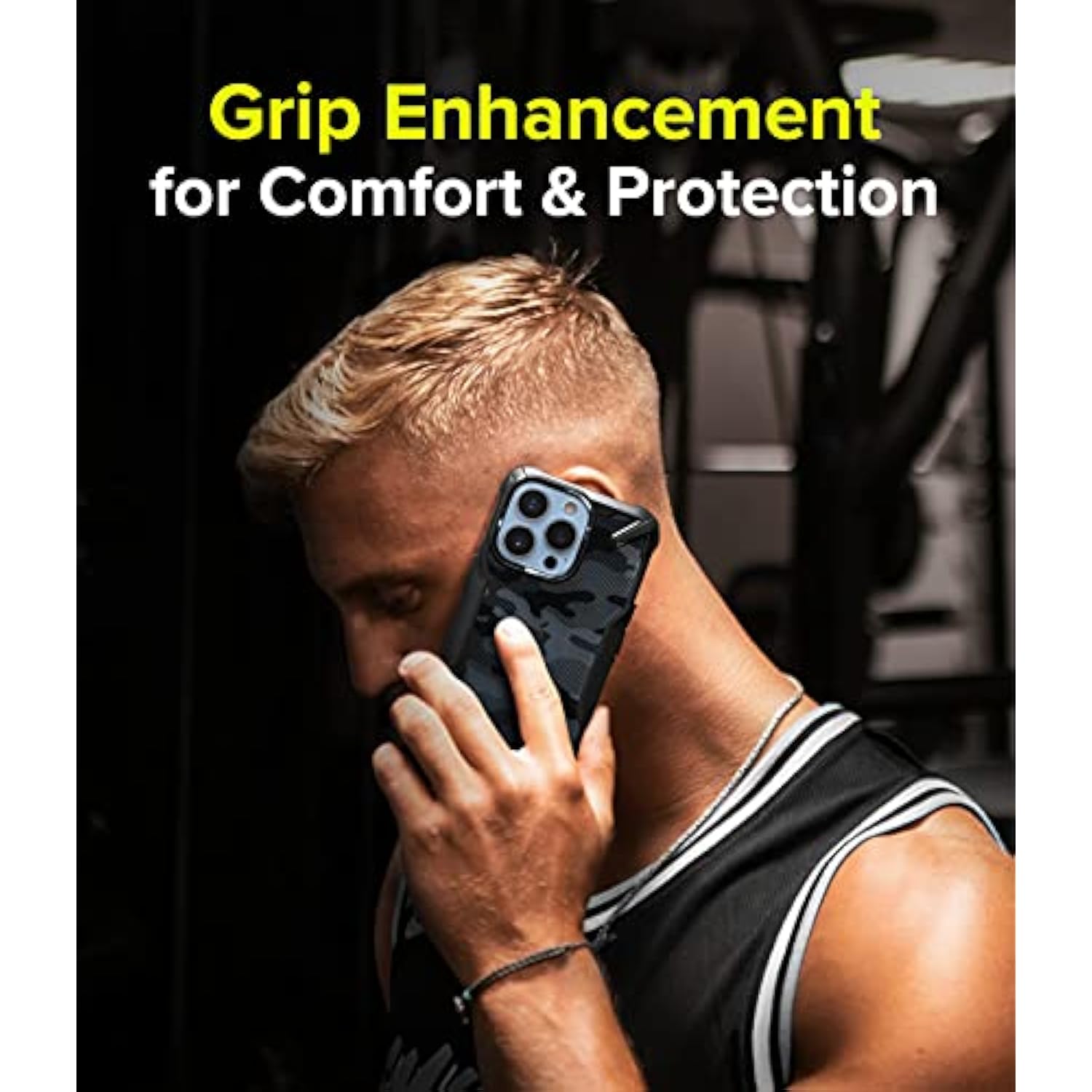 Ringke Fusion-X Compatible with iPhone 13 Pro Max Case, Camouflage Design Hard Back Heavy Duty Shockproof Advanced Protective TPU Bumper Phone Cover - Camo Black