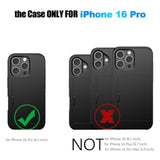 Compatible With 16 Pro Case With Card Holder Dual Layer Heavy Duty Protective Shockproof Hidden Card Slot Slim Wallet Phone Cover For 16 Pro For Women&Men 6.3 Inch(Black)