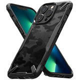 Ringke Fusion-X Compatible with iPhone 13 Pro Max Case, Camouflage Design Hard Back Heavy Duty Shockproof Advanced Protective TPU Bumper Phone Cover - Camo Black