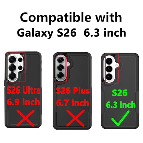 for  Galaxy S26 Case,Galaxy S26 Case,with Screen Protectors and Camera Cover,[Military Grade] 16ft.Drop Tested Cover with Magnetic Kickstand