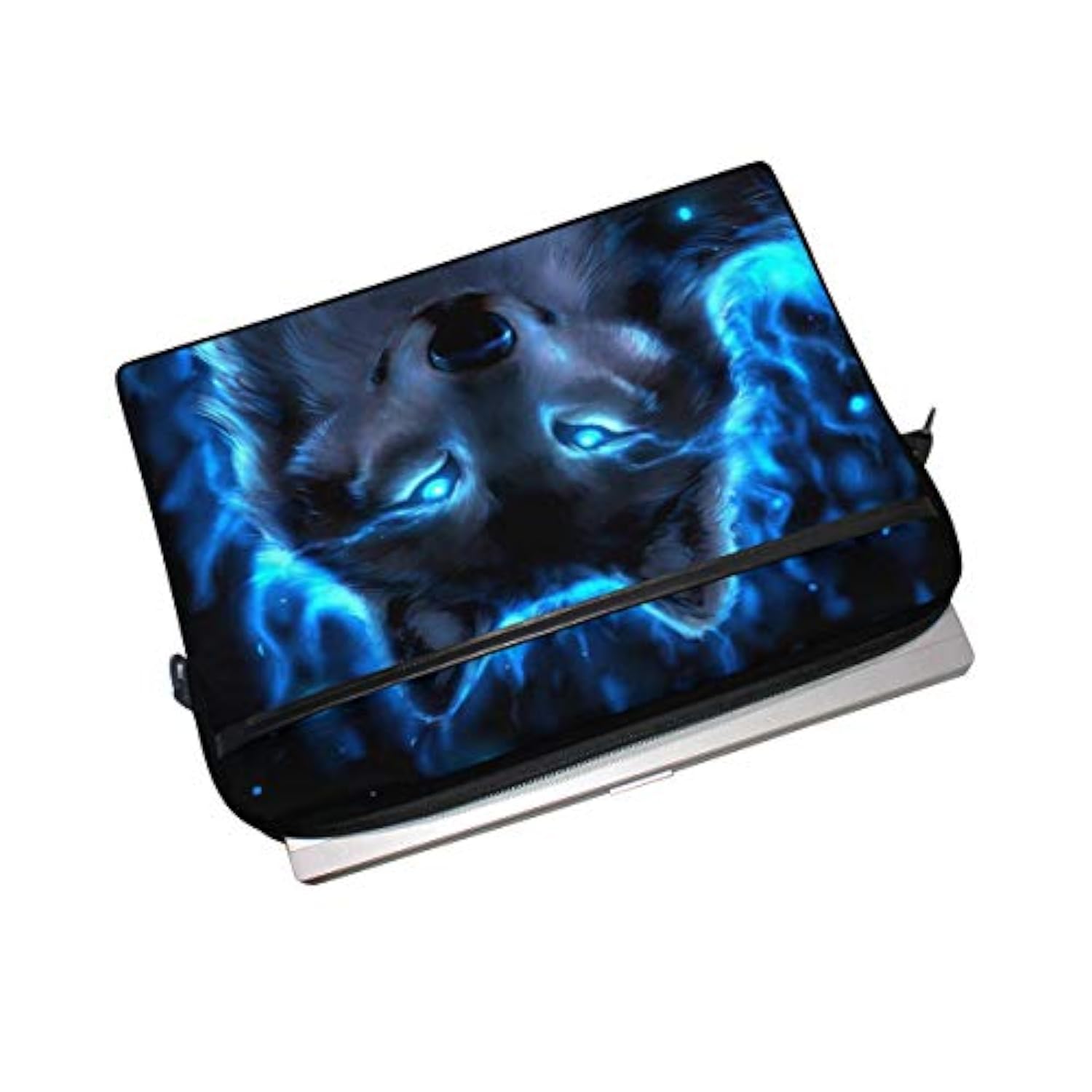 Alaza Cool Midnight Wolf Animal 15 Inch Laptop Case Shoulder Bag Crossbody Briefcase Messenger Sleeve For Women Men Girls Boys With Shoulder Strap Handle, For Her Him