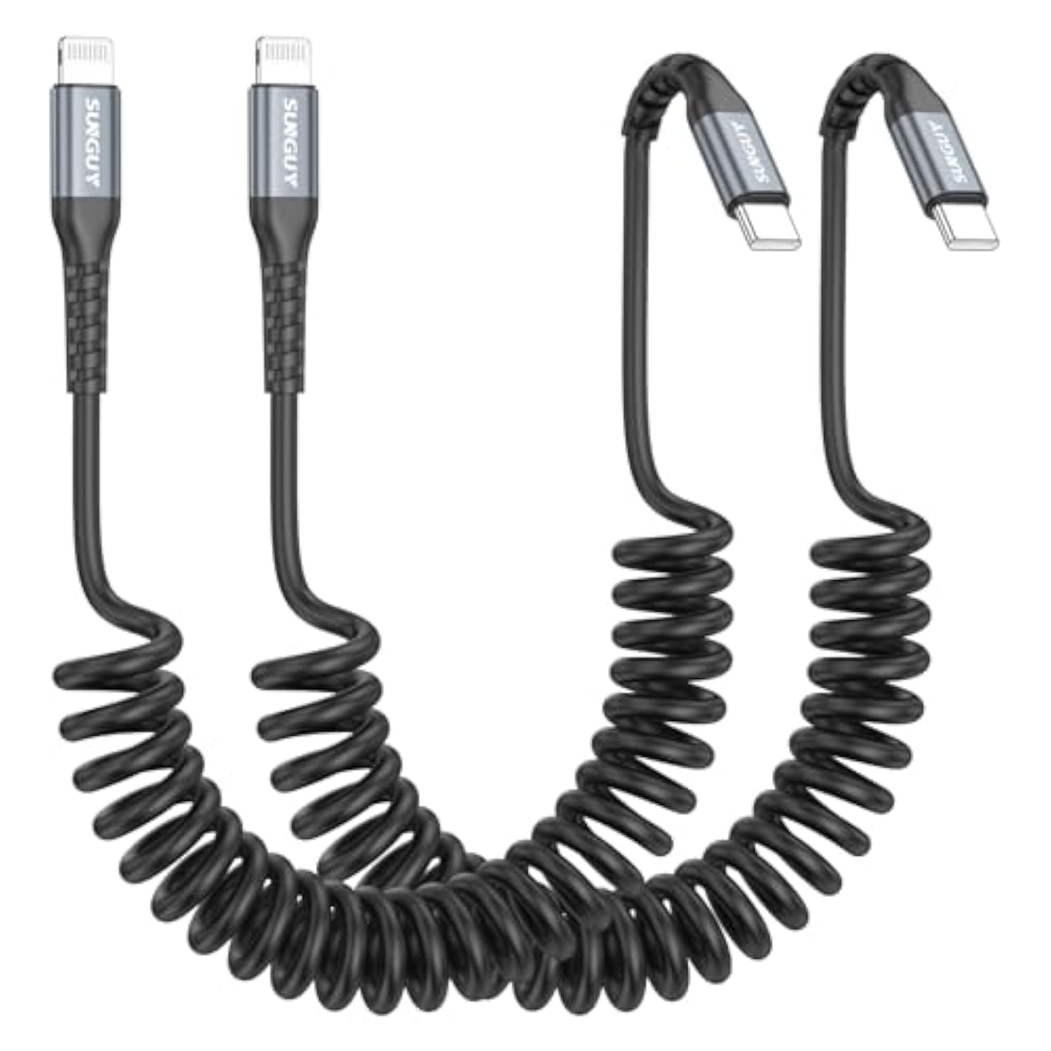 Usb C To Lightning Cable [1.3Ft-3Ft], 2 Pack Mfi Certified Coiled Usb-C To Lightning Cable For Car, Iphone Charger Cord Compatible With Iphone 14/13/12/11 Pro Max Mini X Xs Xr Se Ipad/Carplay