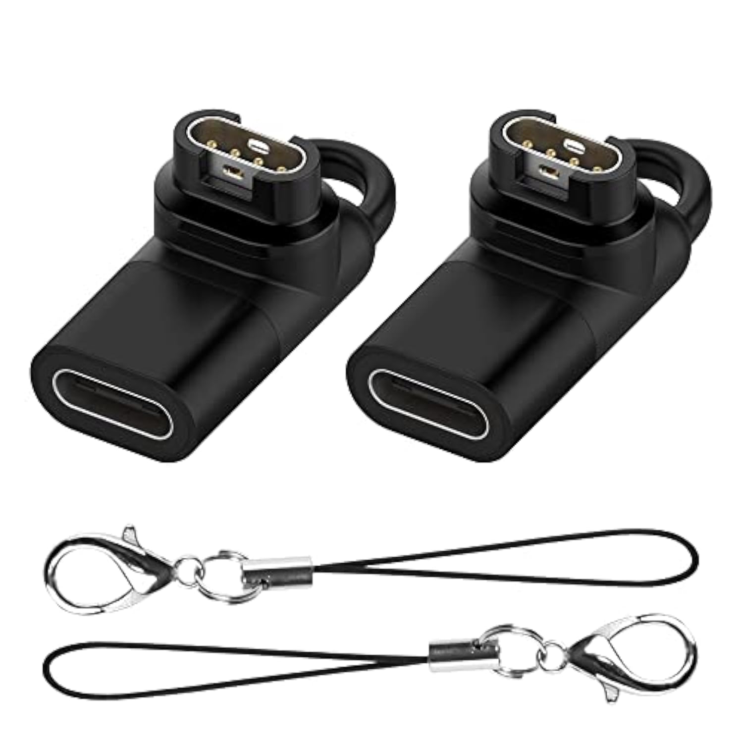(2 Pack Type C Adapter For Garmin Watch Charger Connector, Usb C Charging Converter Accessories For Garmin Venu 3/2/1 Fenix 8/7/6/5 Instinct 2/ Vivoactive 4/Forerunner 965/955/255 Series
